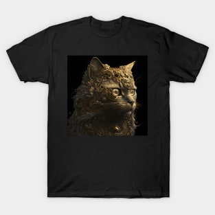 Cat in Gold T-Shirt